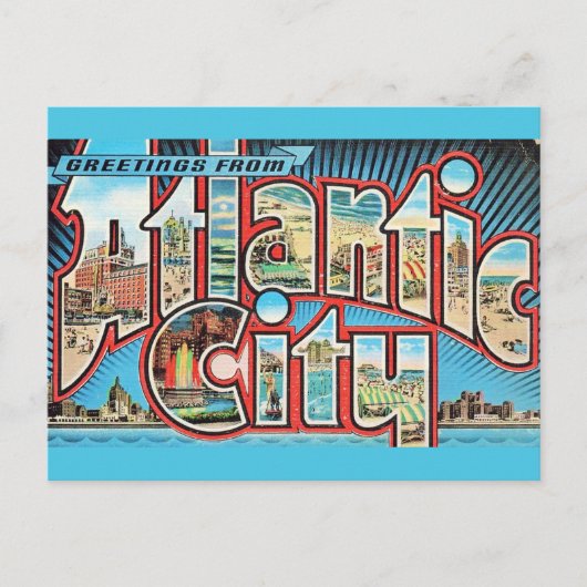 Ancienne carte postale d'Atlantic City NJ (Devant)