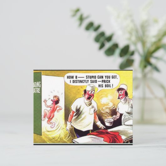 Ancienne Carte Postale de Bande Dessinée (Debout devant)