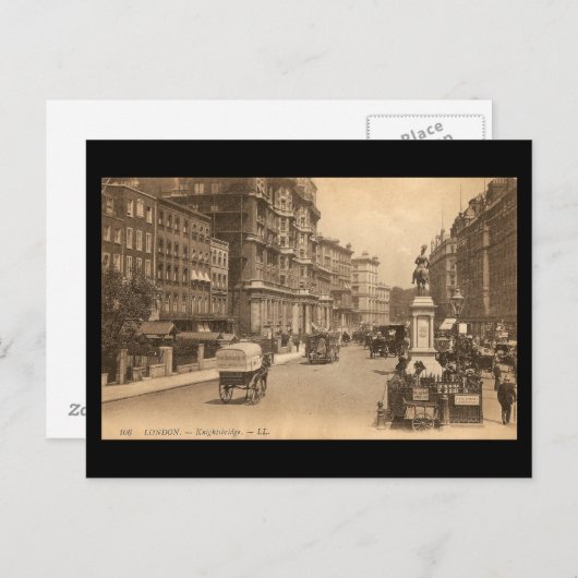 Ancienne carte postale de Knightsbridge, Londres (Devant / Derrière)