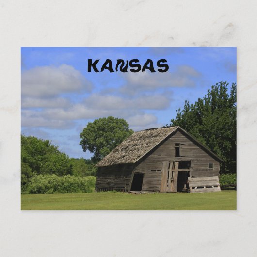 Ancienne carte postale de l'étable du pays du Kans (Devant)