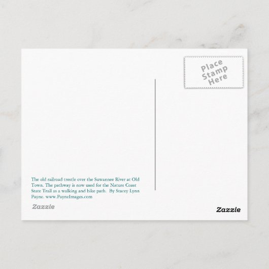 Ancienne carte postale de trèfle ferroviaire (Dos)