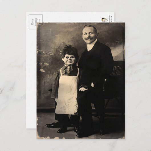 Ancienne carte postale Déplaisante Ventriloquist (Devant / Derrière)