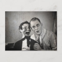 Ancienne carte postale Déplaisante Ventriloquiste