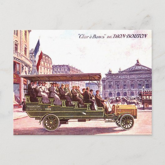 Ancienne carte postale - Dion-Bouton Bus à Paris (Devant)