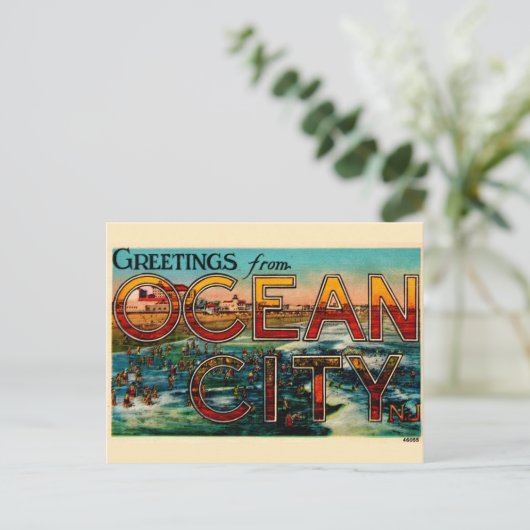 Ancienne carte postale d'Ocean City NJ (Debout devant)