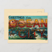 Ancienne carte postale d'Ocean City NJ (Devant / Derrière)