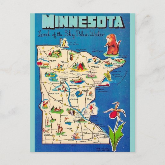 Ancienne carte postale du Minnesota (Devant)