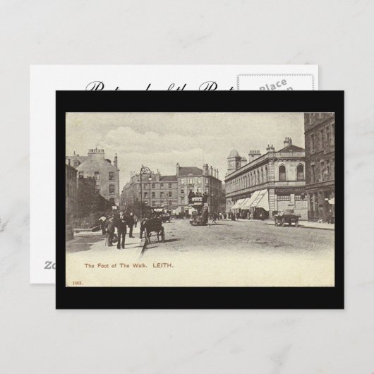 Ancienne carte postale, Édimbourg, Leith, Pied of  (Devant / Derrière)