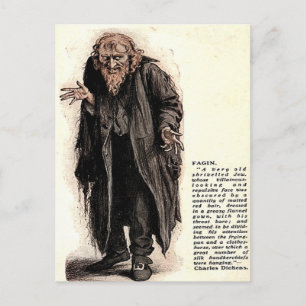 Ancienne carte postale - Fagin de "Oliver Twist"