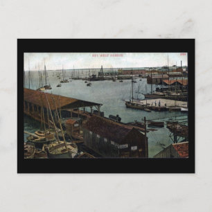 Ancienne carte postale - Floride, Key West Harbour