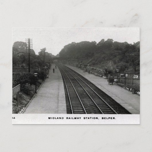 Ancienne carte postale - Gare, Belper, Derbyshire (Devant)