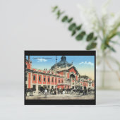 Ancienne carte postale, Gare, Chernivtsi, Ukraine (Debout devant)