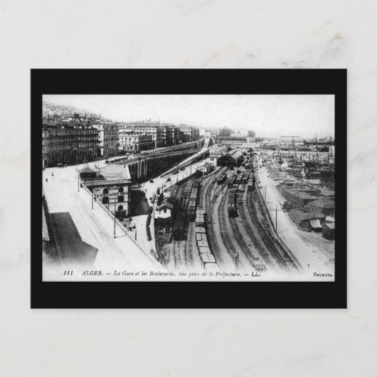Ancienne carte postale - Gare d'Alger (Devant)