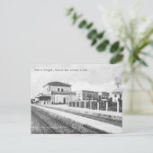Ancienne carte postale - Gare de Pompei (Debout devant)