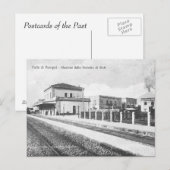 Ancienne carte postale - Gare de Pompei (Devant / Derrière)