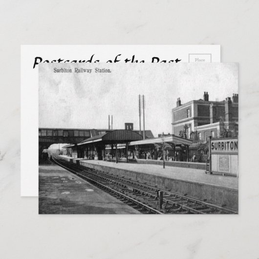 Ancienne carte postale - Gare de Surbiton (Devant / Derrière)
