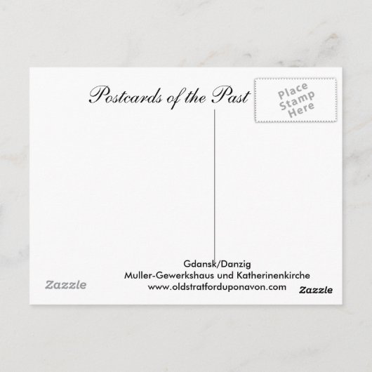 Ancienne carte postale, Gdansk/Danzig, Pologne (Dos)
