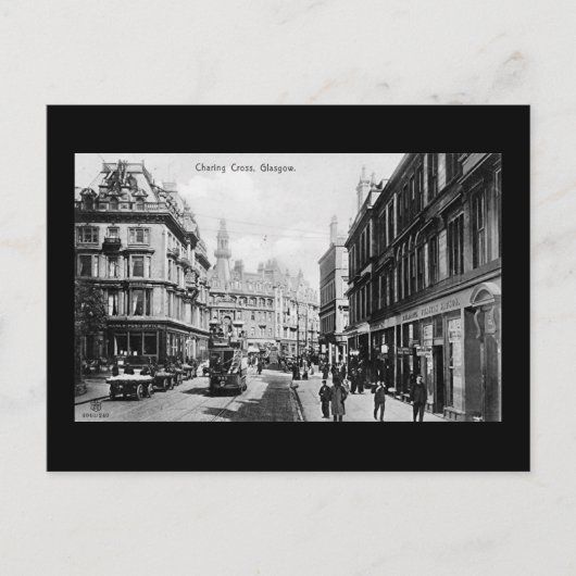 Ancienne carte postale, Glasgow, Charing Cross (Devant)