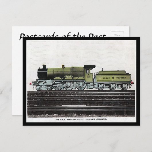 Ancienne carte postale - GWR Engine Pendennis Cast (Devant / Derrière)
