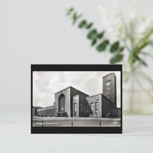 Ancienne carte postale - Hauptbahnhof, Stuttgart (Debout devant)