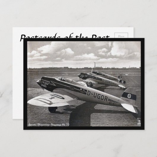 Ancienne carte postale - Heinkel He-70s. (Devant / Derrière)