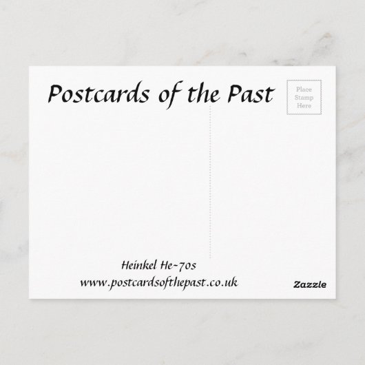 Ancienne carte postale - Heinkel He-70s. (Dos)