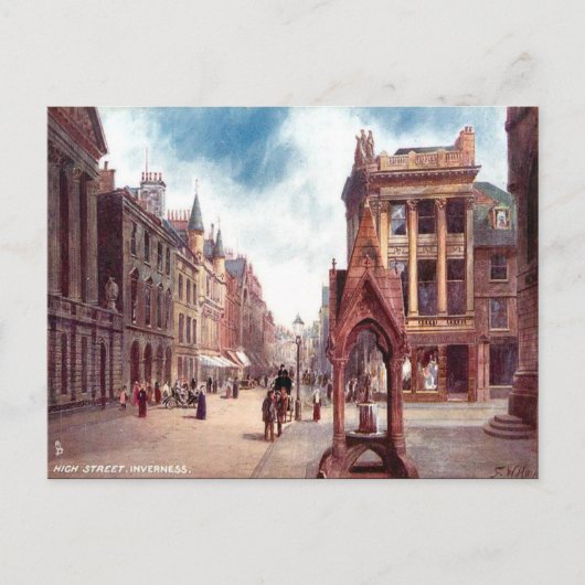 Ancienne carte postale - High Street, Inverness (Devant)