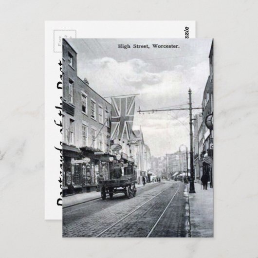 Ancienne carte postale - High Street, Worcester (Devant / Derrière)