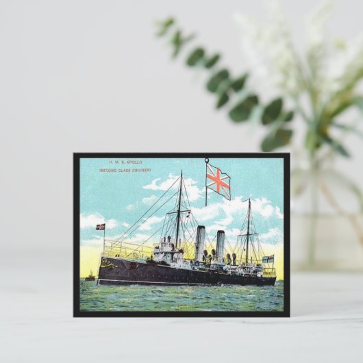 Ancienne carte postale - HMS Apollo (Debout devant)