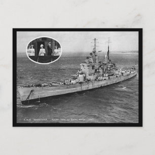 Ancienne carte postale - HMS Vanguard