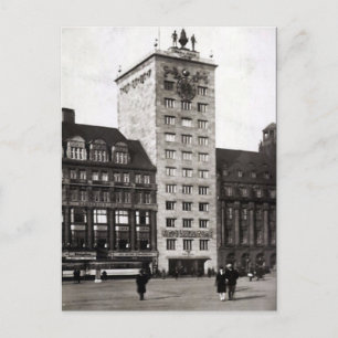 Ancienne carte postale - Hochhaus, Leipzig