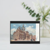 Ancienne carte postale - Hôtel de ville, Baltimore (Debout devant)