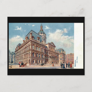 Ancienne carte postale - Hôtel de ville, Baltimore