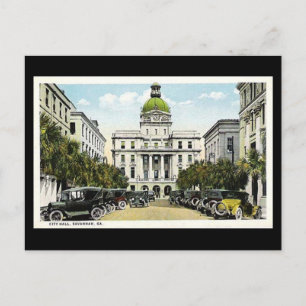 Ancienne carte postale, Hôtel de Ville, Savannah, 