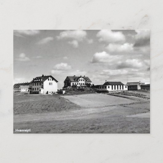 Ancienne carte postale - Hvanneyri, Islande (Devant)