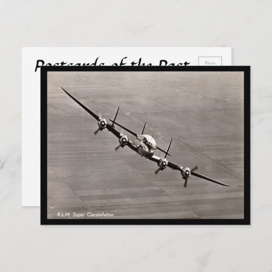 Ancienne carte postale - KLM Super Constellation (Devant / Derrière)