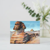 Ancienne carte postale - Le Sphinx, Le Caire, Egyp (Debout devant)