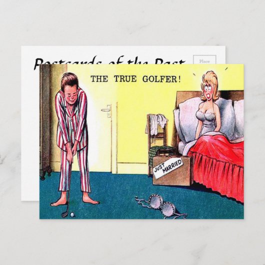 Ancienne Carte Postale - Le Vrai Golfer (Devant / Derrière)