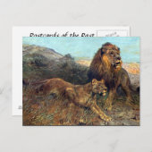 Ancienne carte postale - Lions (Devant / Derrière)