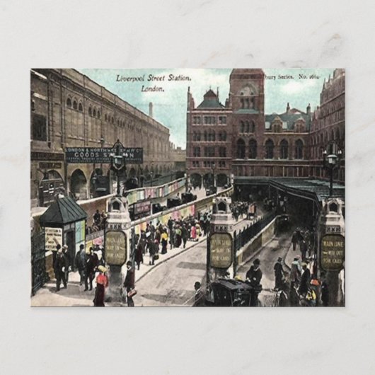 Ancienne carte postale - Liverpool Street Station, (Devant)