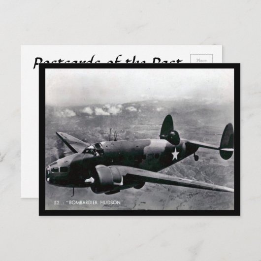 Ancienne carte postale - Lockheed Hudson Light Bom (Devant / Derrière)