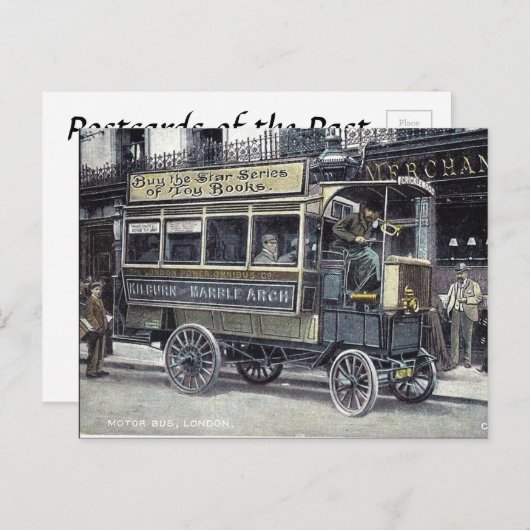 Ancienne carte postale - London Motor Bus (Devant / Derrière)