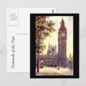 Ancienne carte postale - Londres, Big Ben (Devant / Derrière)