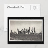 Ancienne carte postale - Lower Manhattan Skyline (Devant / Derrière)