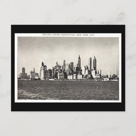 Ancienne carte postale - Lower Manhattan Skyline (Devant)