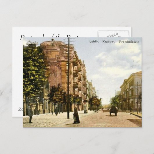 Ancienne carte postale - Lublin, Pologne (Devant / Derrière)