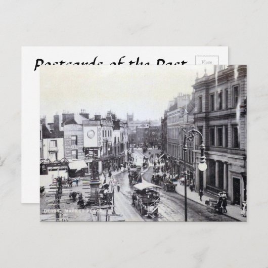 Ancienne carte postale - Marché, Derby (Devant / Derrière)