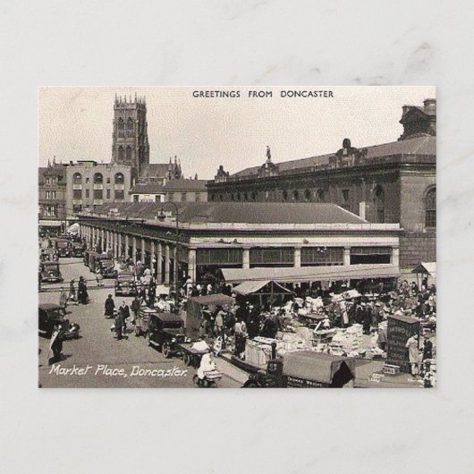 Ancienne carte postale - Marché, Doncaster, Yorksh (Devant)