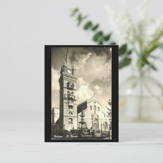 Ancienne carte postale - Messine, Cathédrale (Debout devant)