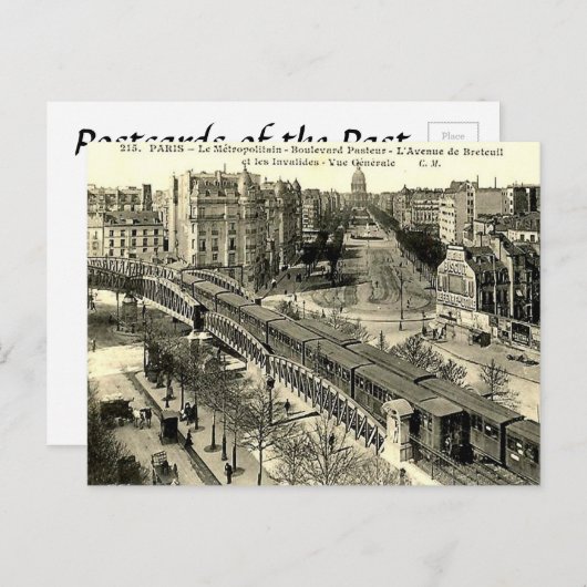 Ancienne carte postale - Métro de Paris (Devant / Derrière)